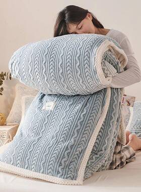 双拼雪20211006花瑚绒贝绒包边被套花法莱绒盖毯双层加厚贝保剪暖