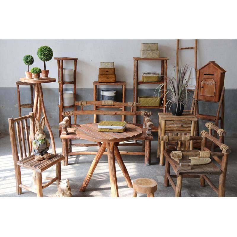 田园复古风桌子椅子凳子书架储物摆件实木家具民宿家居庭院装饰,家居饰品,户外/庭院摆件,淘宝优惠券,粉丝福利购,淘宝优惠卷