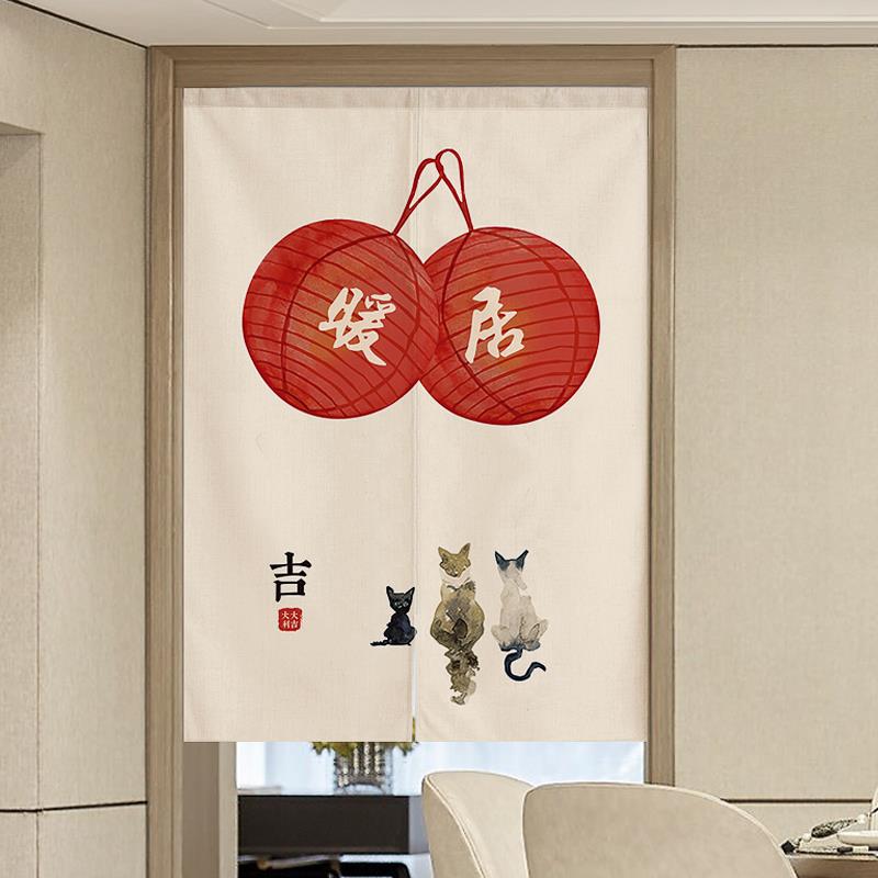 日式厨房门帘帘隔断帘免打孔家用卧室半帘厕所卫生间遮挡布帘挂帘