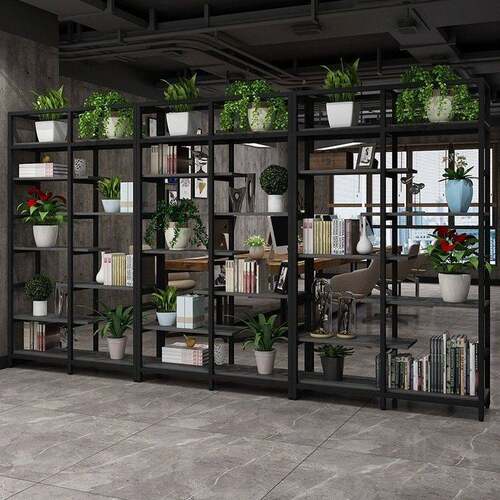 展示架博古架陈列架货架置物架理发店铁艺隔断花架办公室隔断屏风
