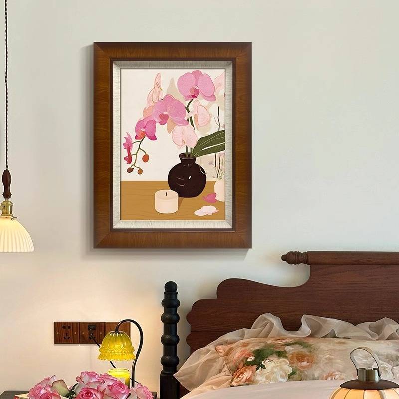 《花开悠然》法式中古风客厅装饰画小众艺术花卉卧室餐厅挂画图片