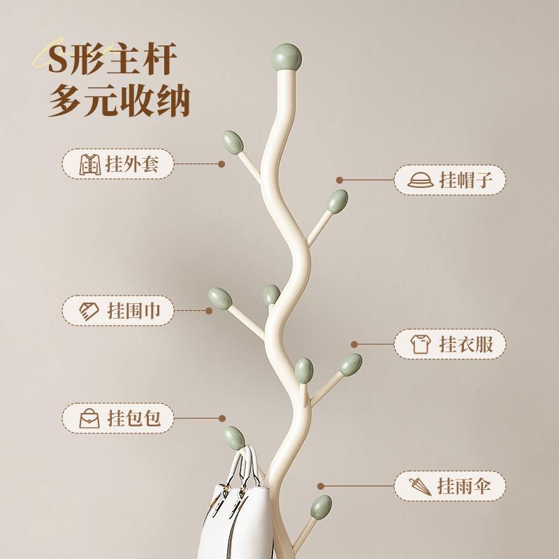 可移动客厅挂衣架落地卧新S树杈单室床法式衣架边岩板衣帽架树杈