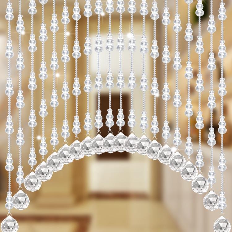 一体水晶葫芦网红珠帘卧室门帘隔断客厅过道厕所玄关免打孔挂帘子