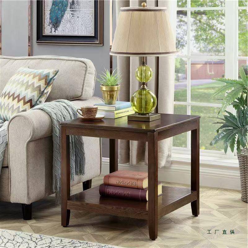 实木沙发边几简约边柜会客厅茶几柜客厅美式家用方几角柜床头桌无