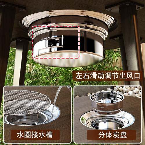 围炉YC-ZCZ-0茶桌子烤碳火炉内套装家用室外烧烤炉火炉网红非实煮