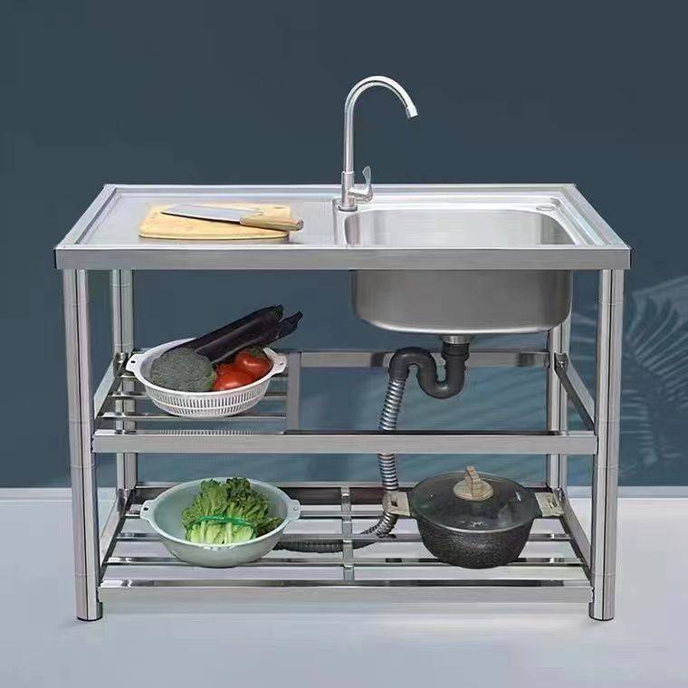 304不锈钢水槽厨房台盆置物架卫生间碗盆洗手台下收纳架神器家用