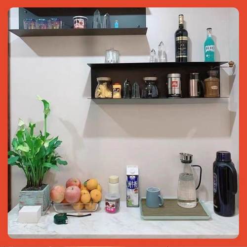 9N客厅电视墙面壁挂卧室挂墙书架一字隔板铁艺墙上置物架强壁展示