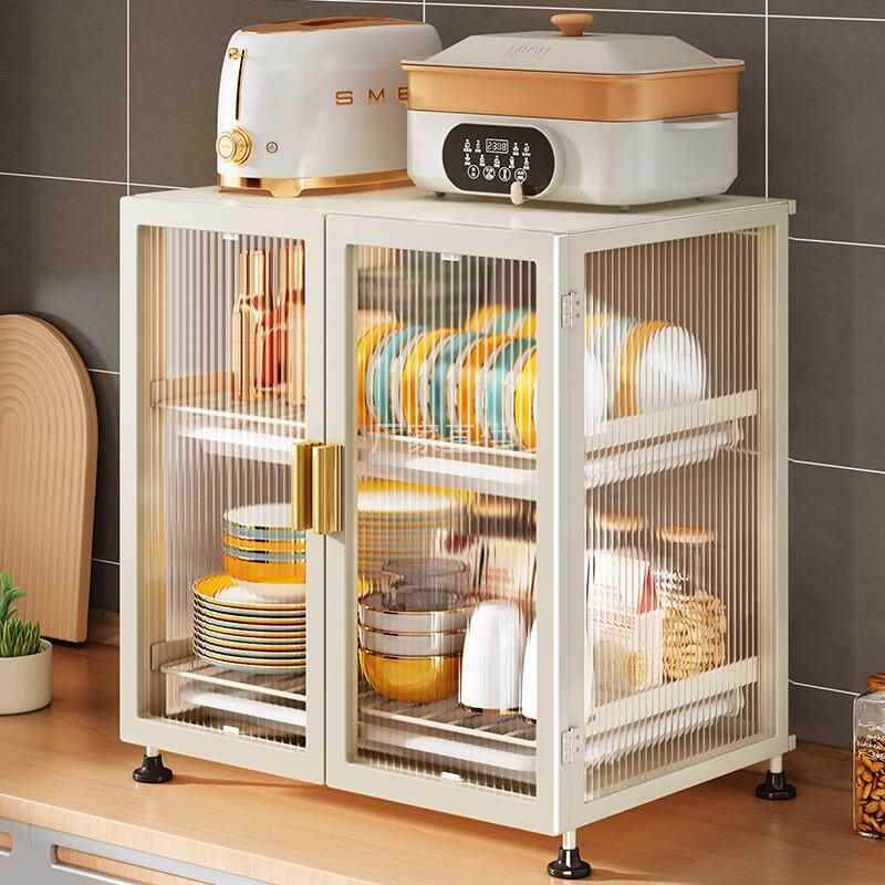 厨房碗柜置物架碗碟家用碗盘收纳架盒餐具小型碗筷柜子储物柜带门