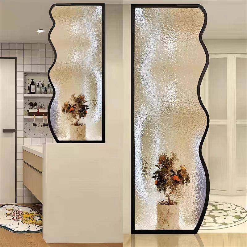 卫生间玻璃隔断半墙洗手台干湿分离淋浴室波浪水波纹艺术隔断屏风,影音电器,DIY配件,淘宝优惠券,粉丝福利购,淘宝优惠卷