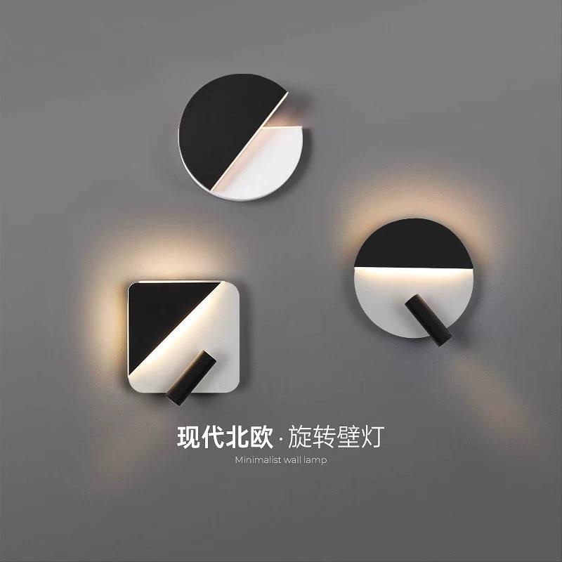 现代卧室床头led灯带开关阅读睡眠灯酒店艺术民宿走廊过道跨境壁