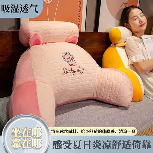 乳胶卡通靠垫护腰床头靠枕孕妇沙发靠枕抱枕腰枕宿舍靠枕可加内胆