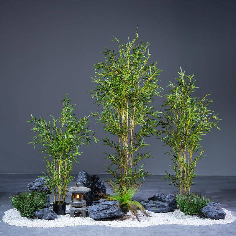 仿真竹子造景屏风隔断室内装饰假竹子高档细水毛竹新中式绿植景观