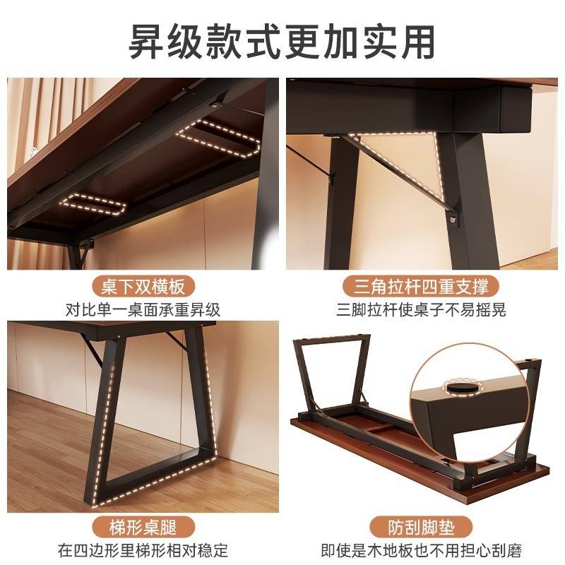 大桌子工作台简易书桌家用办公桌双人电竞桌台式学生写字桌电脑桌