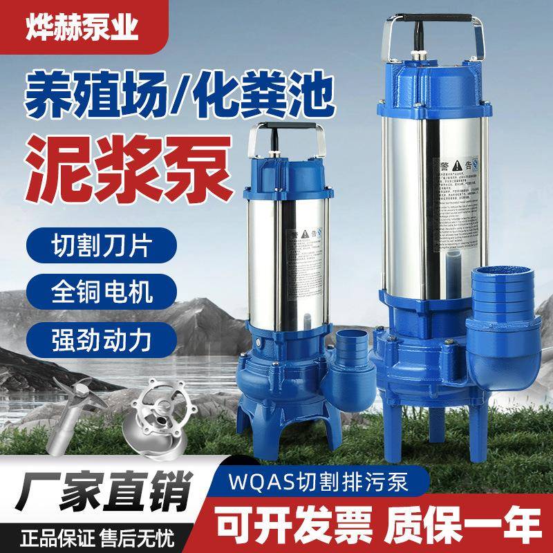 化粪沼气池厕所抽泥沙无堵塞工地污水泵养殖场清淤泥抽泥浆泵鱼塘