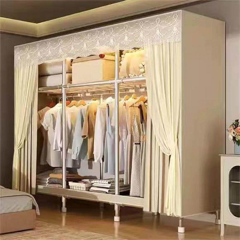 简易衣柜家用布衣柜钢管加粗加固组装卧室宿舍出租屋用收纳衣橱