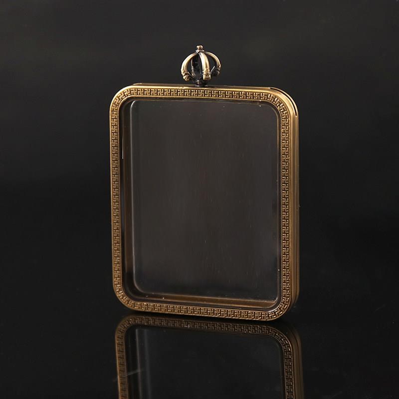 23纯铜b十字金刚杵小唐卡嘎乌盒吊坠尼泊尔挂件