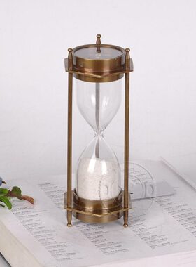 进口简约纯铜沙漏摆件 北欧式创意家居软装饰品客厅电视柜摆设