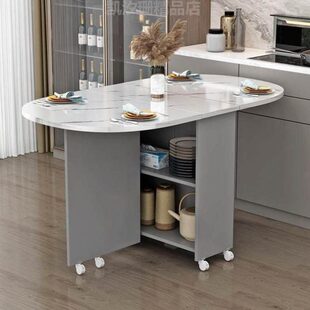 _隐形餐桌收纳伸缩吃饭折叠餐边一体餐可小户型桌子柜家用折合式