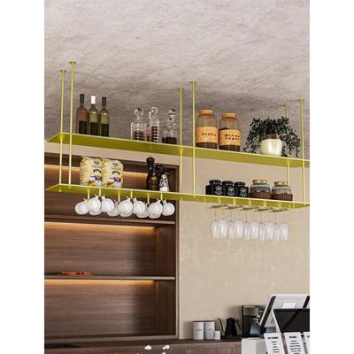 酒架置物架吊架厨房餐厅酒吧吧台吊顶悬挂吊柜金属吊挂酒柜酒杯架