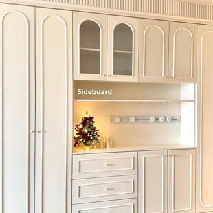 欲层全屋定制餐边柜衣柜衣帽间整体橱柜法式中式覆古风轻奢奶油风