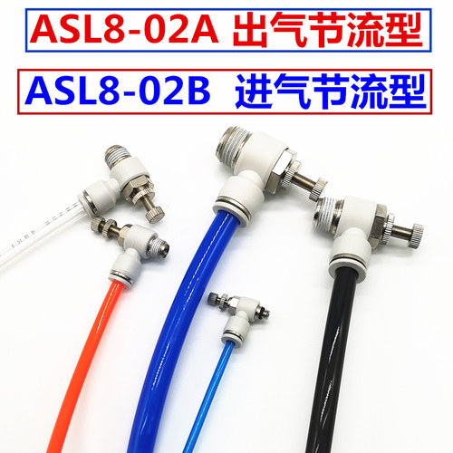 气缸进气节流阀调速接头SL/ASL4/6/8/10/12/16-04/03/02/01/M5/B