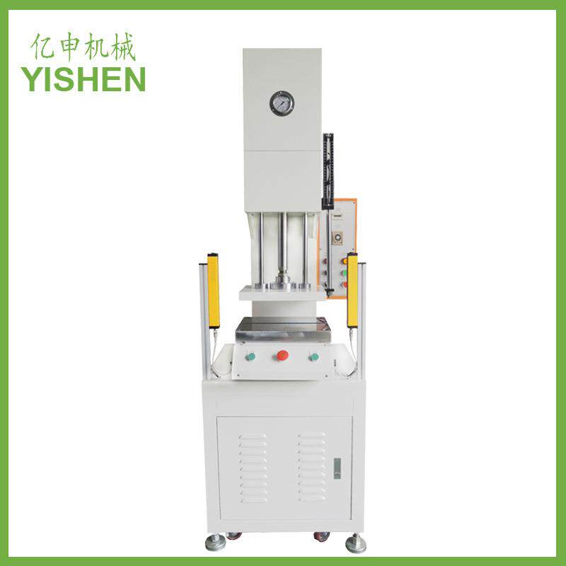 亿申机械出售五金配件纽扣logo冲压机台式单柱液压机5吨C型油压机