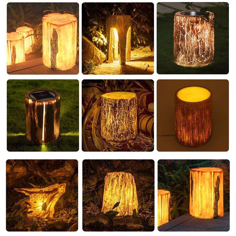 LED仿真树桩灯木桩灯太阳能公园景观灯户外防水庭院灯别墅草坪灯
