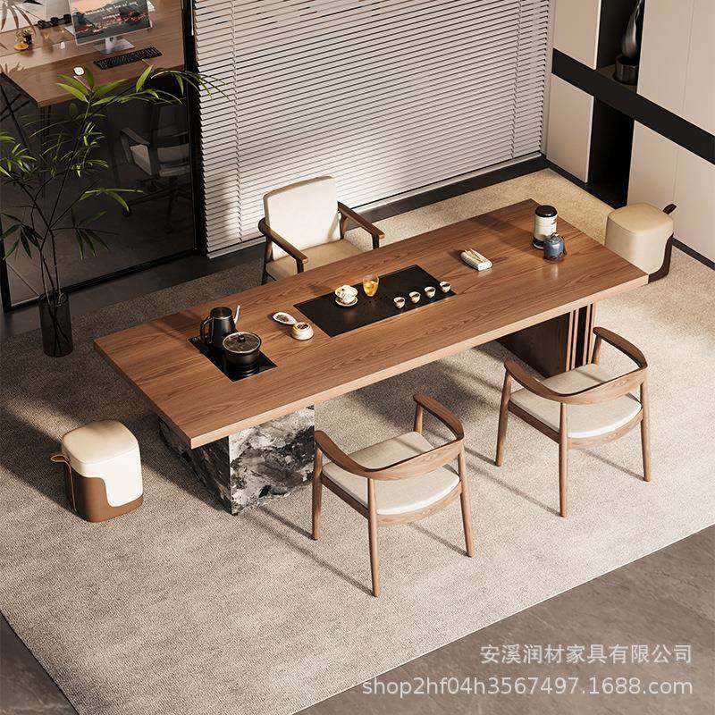 实木大板茶桌椅组合办公室高端茶台茶盘一体家用客厅泡茶桌,商业/办公家具,茶台/茶桌,淘宝优惠券,粉丝福利购,淘宝优惠卷
