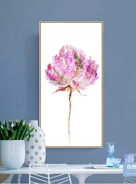 花语玄关装饰画走廊过道竖版挂画单幅北欧现代简约客厅餐厅壁画