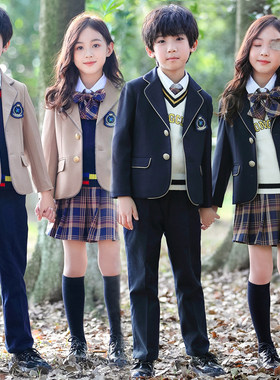 英伦学院风西装校服套装小学生班服韩国风制服秋冬新款幼儿园园服