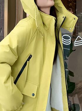 冬季户外防风连帽工作服保暖棉衣登山短运动夹克加厚外衣棉衣妇女