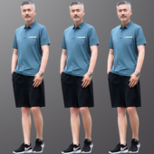 运动服套装 爸爸夏装 男 短袖 t恤中老年人休闲夏季 冰丝套装 2023新款