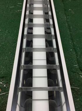 明装长条日光e灯盘led格栅灯1200t8单管双管智能学校教室灯黑