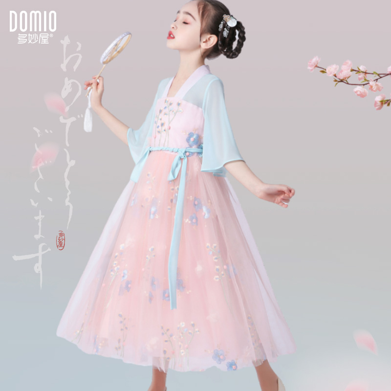 女童连衣裙汉服儿童裙子夏装2024新款纱裙女孩新中式国风裙公主裙