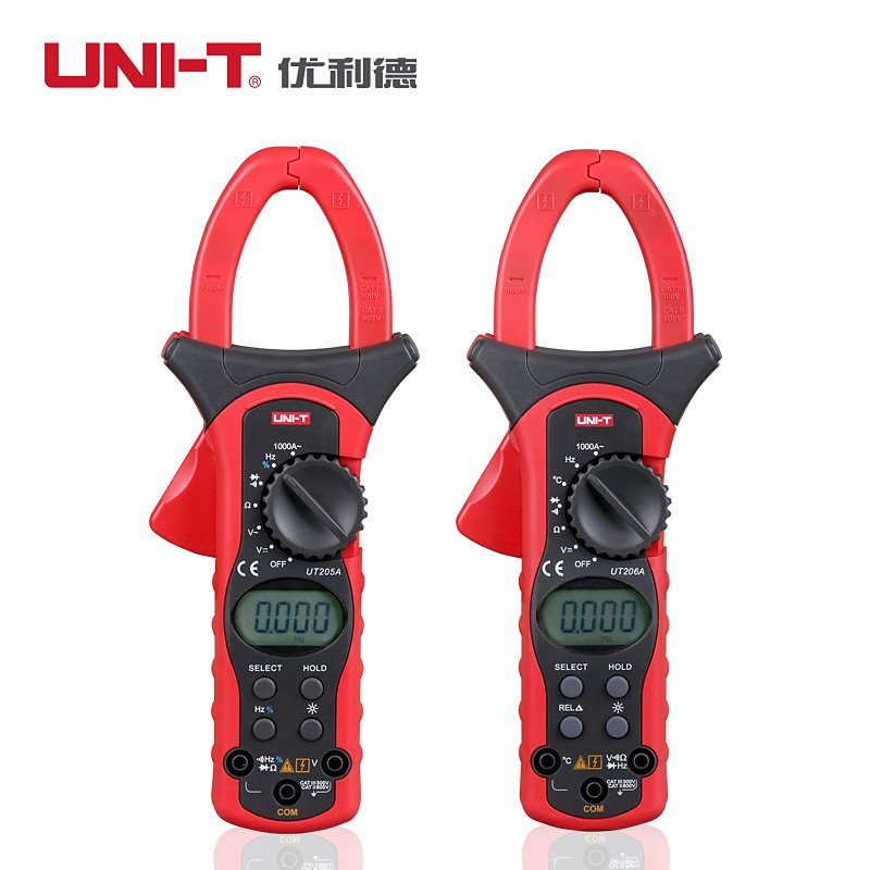 优利德UaT205A/206A 数字钳形万用表电压电流电容频率自动量程数