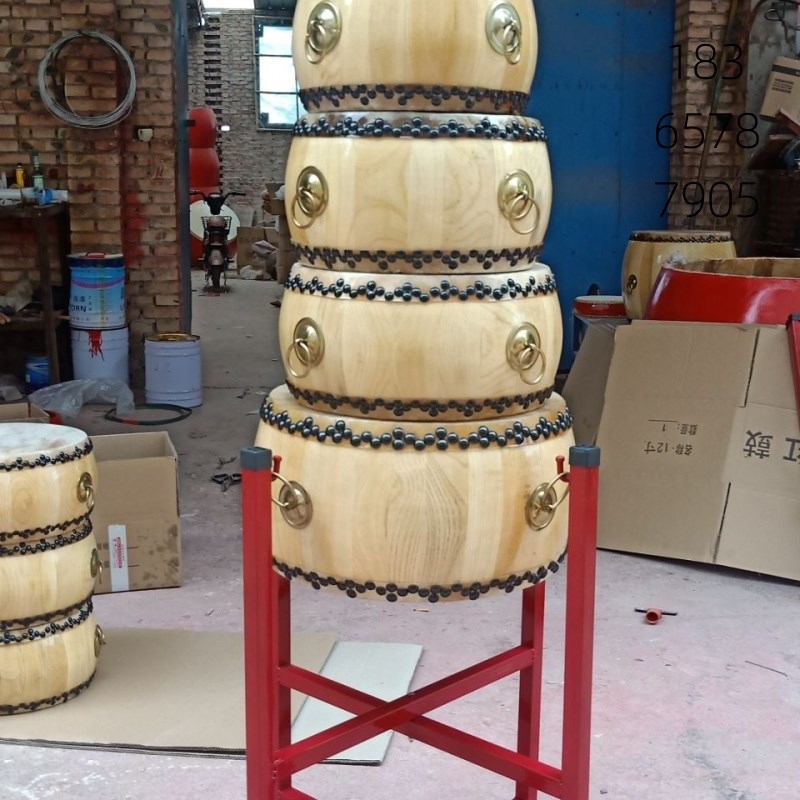 竹钉鼓黄牛皮鼓高低音鼓白茬鼓战H鼓堂鼓法鼓道鼓椿木扁鼓
