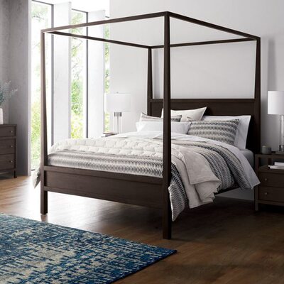 北欧实木双人实木架子床1.8现代简约民宿四柱床1.5可定制卧室家具