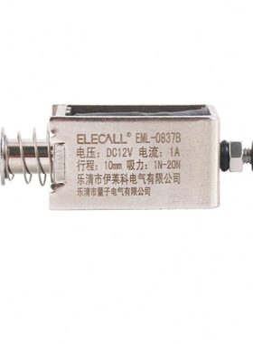 伊莱科直流推拉式电磁铁EML-0837B吸盘铁20N推力10mm长行程12 24V