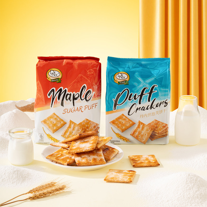 原装进口印度尼西亚丹内世泡芙饼干240g袋装办公室解馋休闲零食