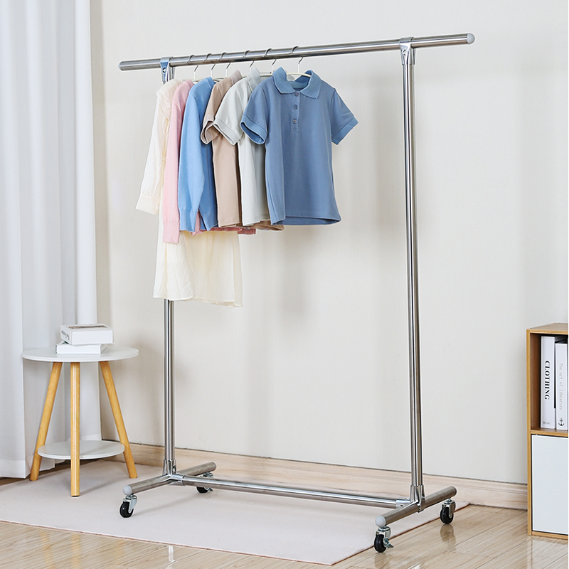 加粗衣架落地卧室家用挂衣架服装店衣帽架室内隔夜不锈钢晾衣架