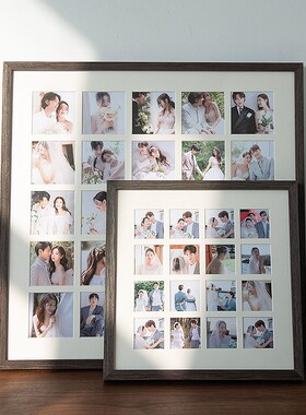 时几初定制照片9/k16/28宫格相框diy情侣实木简约挂墙宝宝纪念相