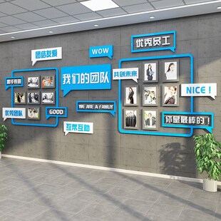 公告通知栏办公室司员工风t采照片墙面装饰企业文化形象氛围布置