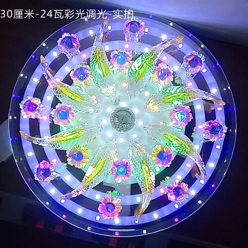 2021新款过道灯led走廊圆形玄关阳台灯 客厅七彩水晶吸顶灯创意鱼