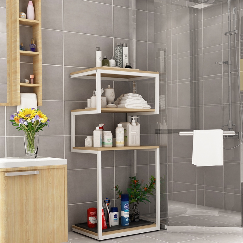 弓形浴室置物架洗澡间厕所落地多层盆架子储物脸盆架卫生间收纳架