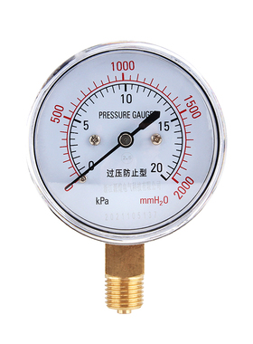 膜盒压力表YE-60过压防止型75微压表0-40kpa多高压水压液压千帕表