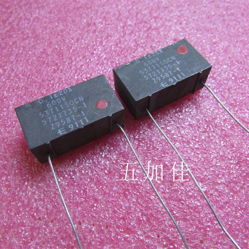 美国 600V0.1UF 100NF 104 250VAC400HZ 5727735-1 古董较正电容