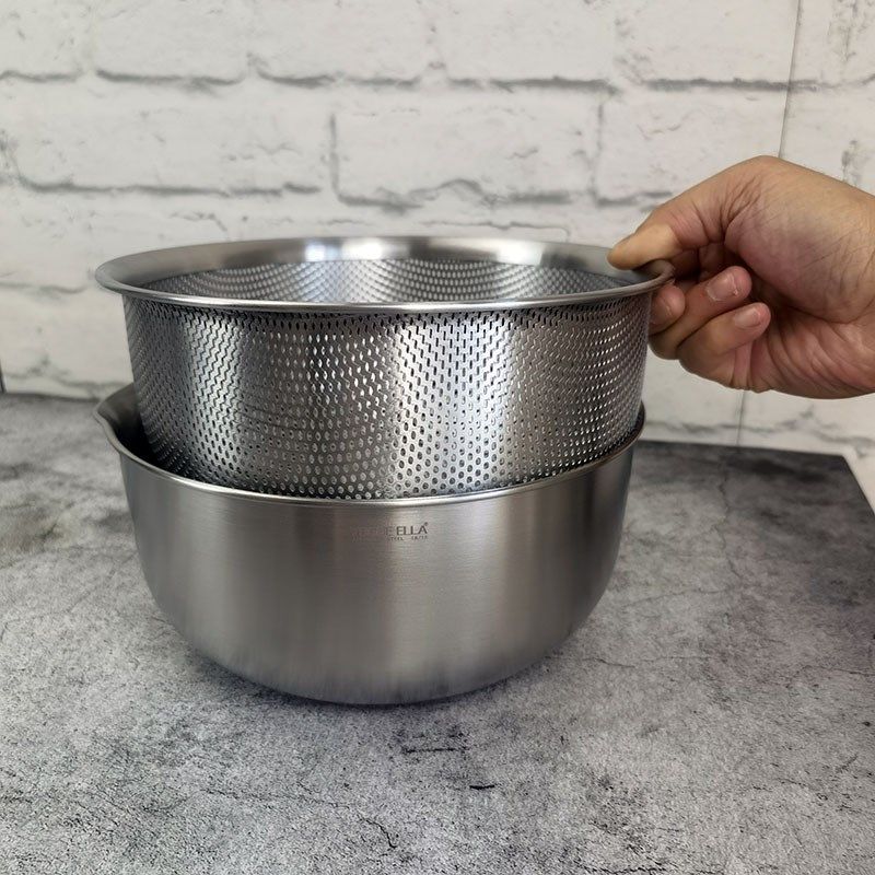 VE18/10不锈钢沥水盆家用滤水篮套装洗米菜漏盆加厚厨房烘焙打蛋,金属材料及制品,金属罐/桶/瓶,淘宝优惠券,粉丝福利购,淘宝优惠卷