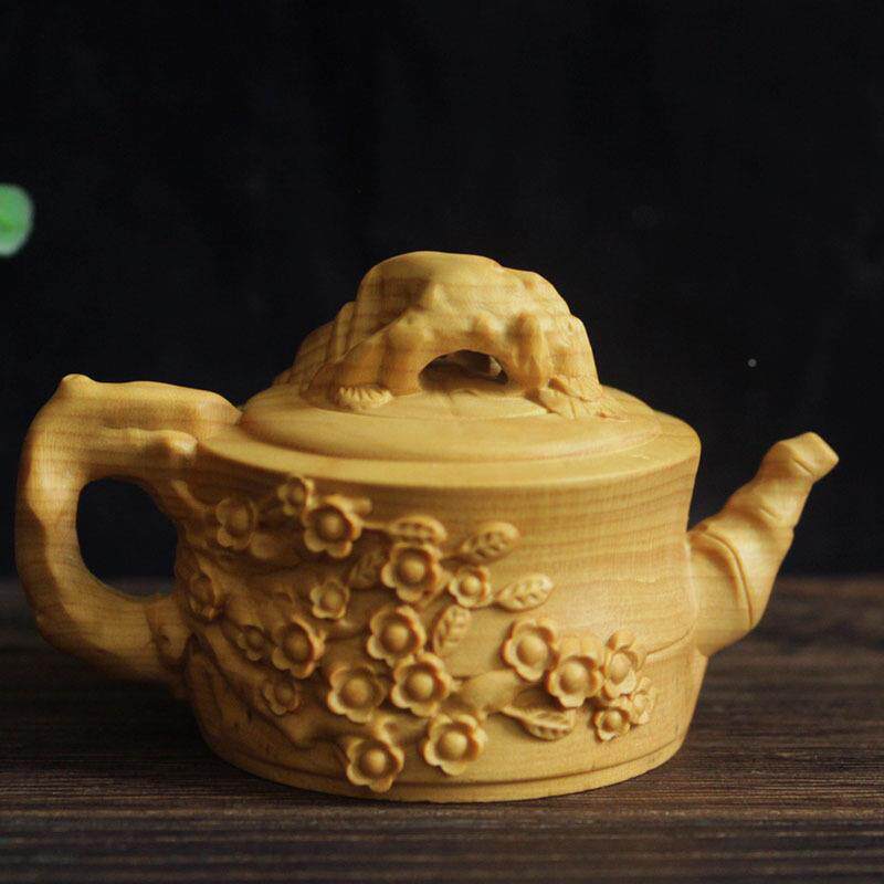 小叶木木YL-把把雕手把件茶壶造型茶宠黄设实木雕杨刻工艺品把把