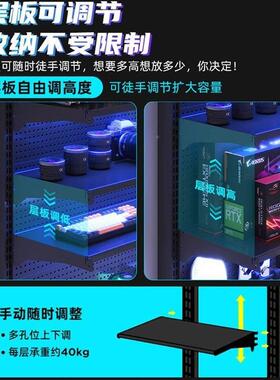 洞洞板电脑桌物台电竞桌子卧落室家式用地置架电竞房桌UYW椅套装