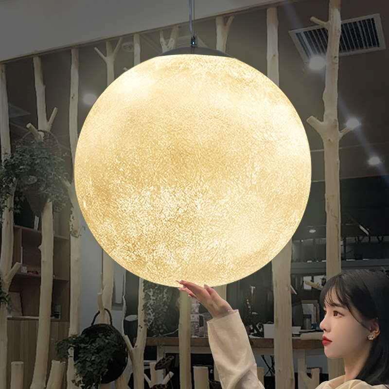 室灯内月球吊客厅厅JDBD-L21吧台月餐户球灯外防水民宿树脂纤维月